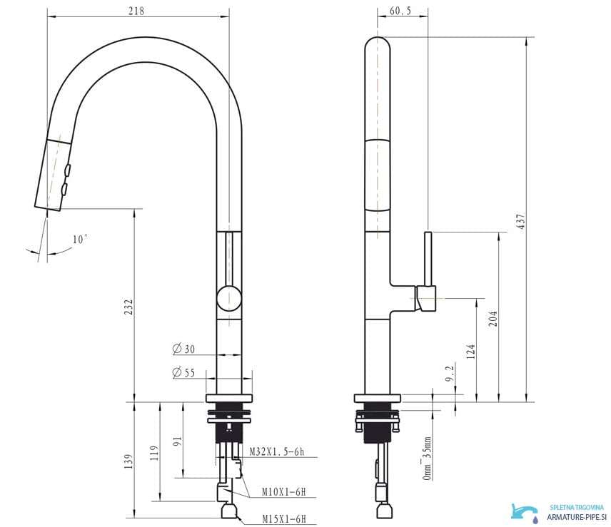 Elegantna Crna Kuhinjska Armatura S Kombinacijo Bakra Kuhinjska Pipa Eyn Kb2132 1