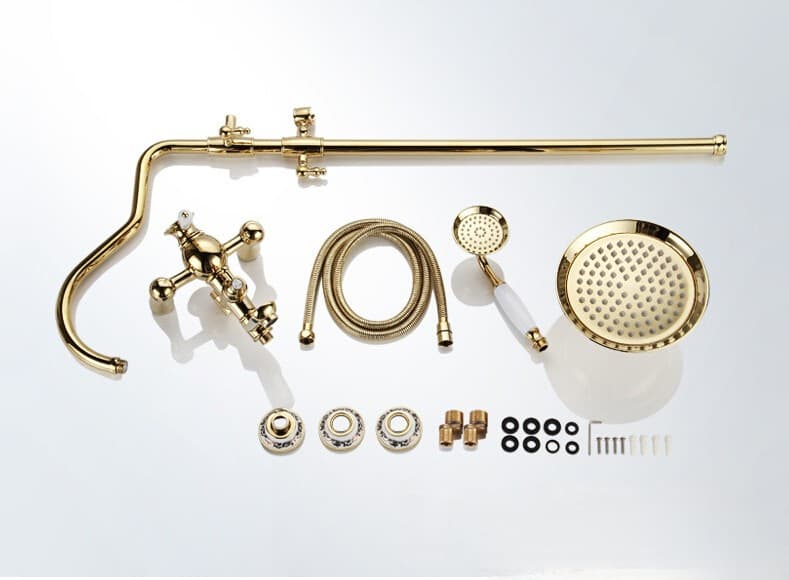 Pannello doccia classico woo-1872 in oro lucido