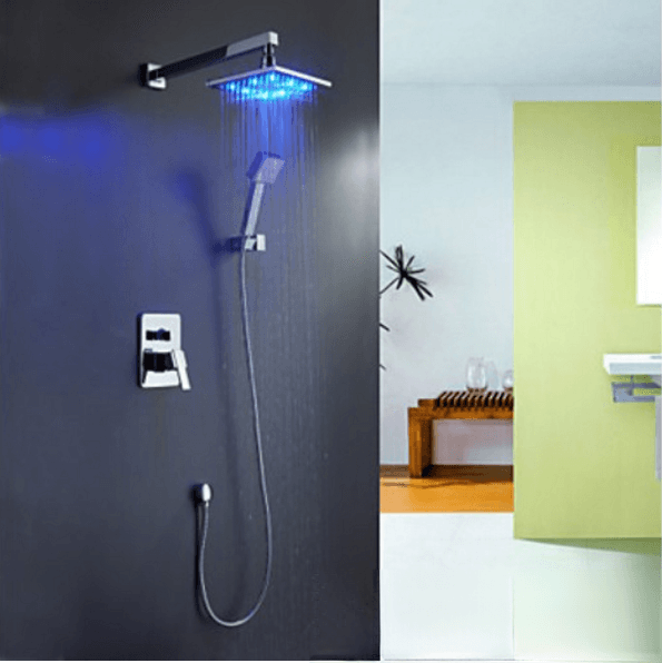 Sistema doccia LED da incasso woo-2436 con finitura cromata lucida
