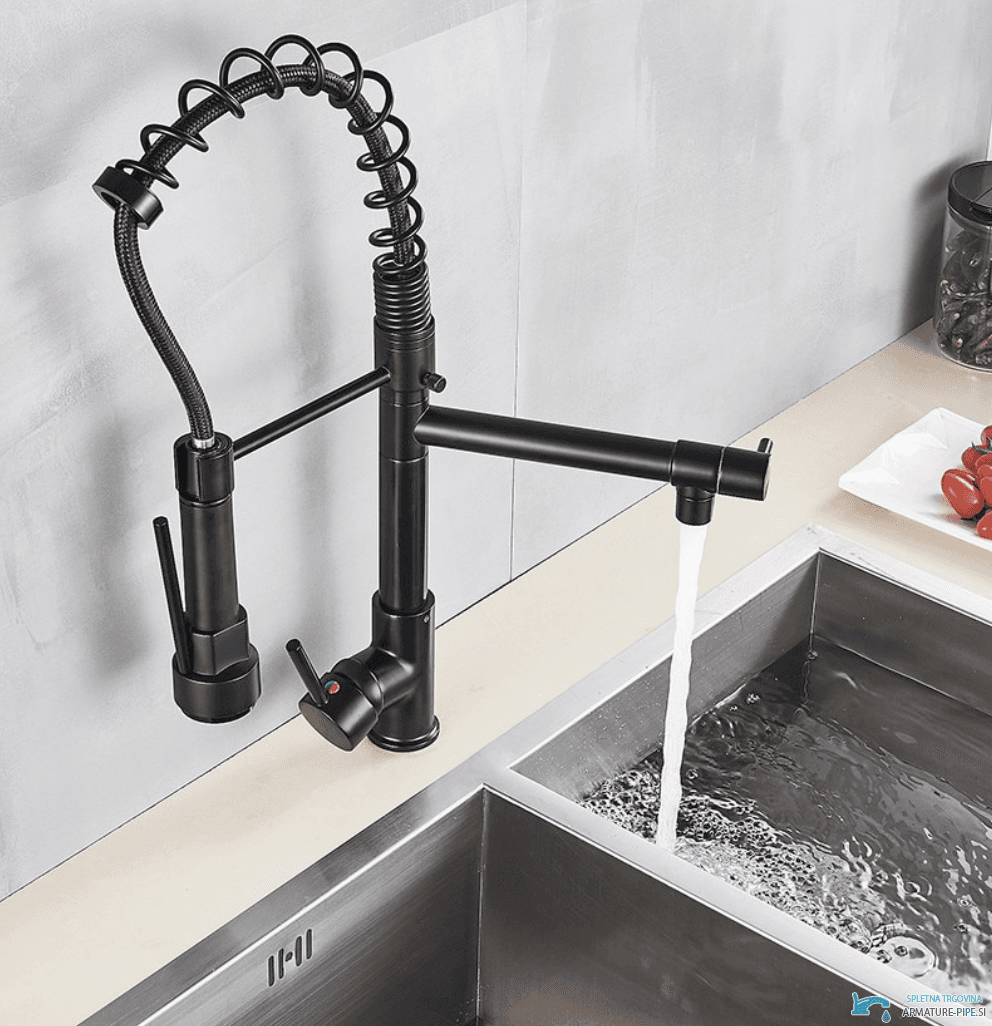 Miscelatore da cucina nero 0141b con finitura nera opaca