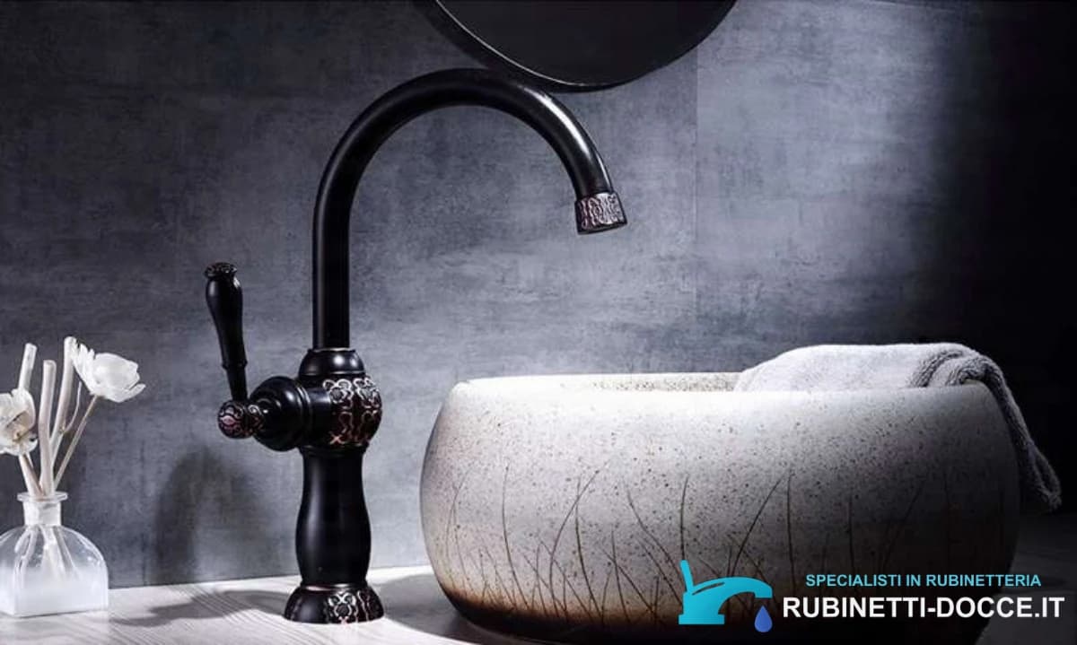 Rubinetto nero opaco BK3242 per lavabo da appoggio