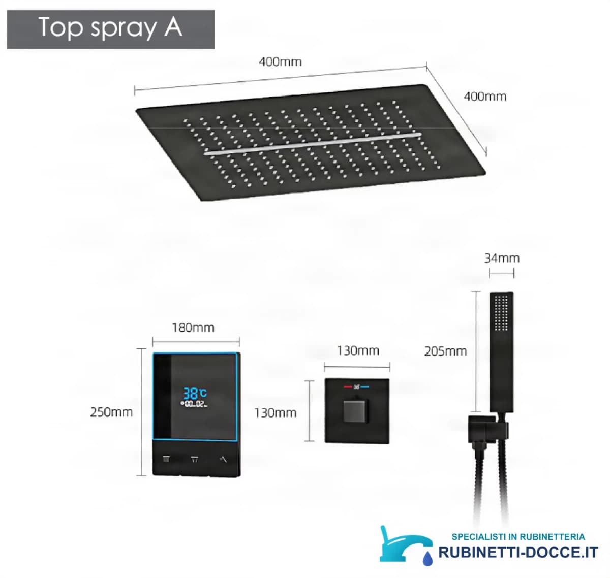 Sistema doccia a incasso ELITE EDITION BCS1721 termostatico, multigetto e a cascata in più finiture