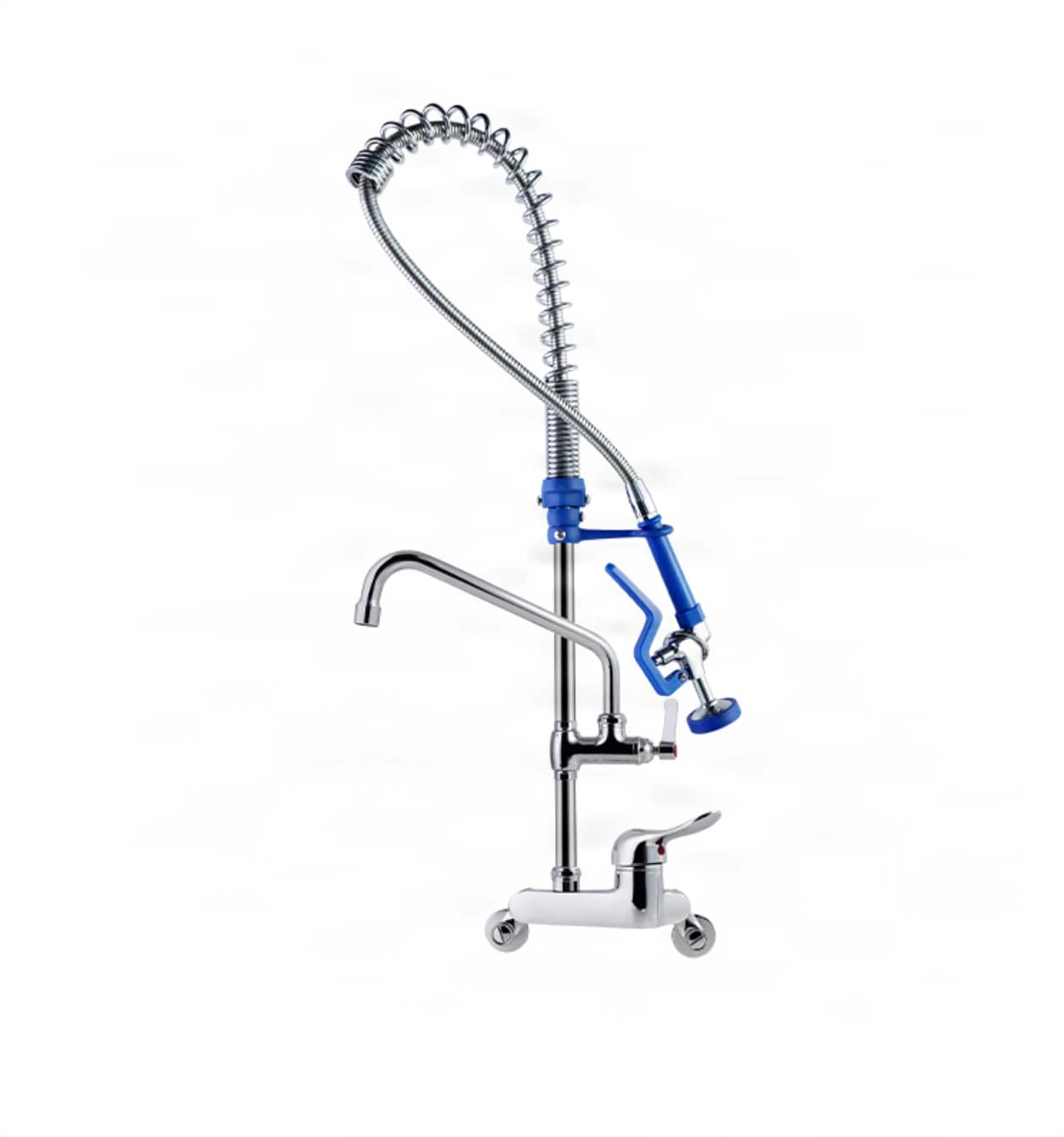Miscelatore professionale da cucina ELITE EDITION PRO1399 a parete con doccetta estraibile, cromo con dettagli o comandi blu PRO1399 — 1