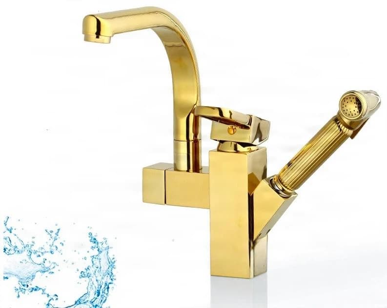 Izvlečna zlata kuhinjska armatura EYN KZI1623