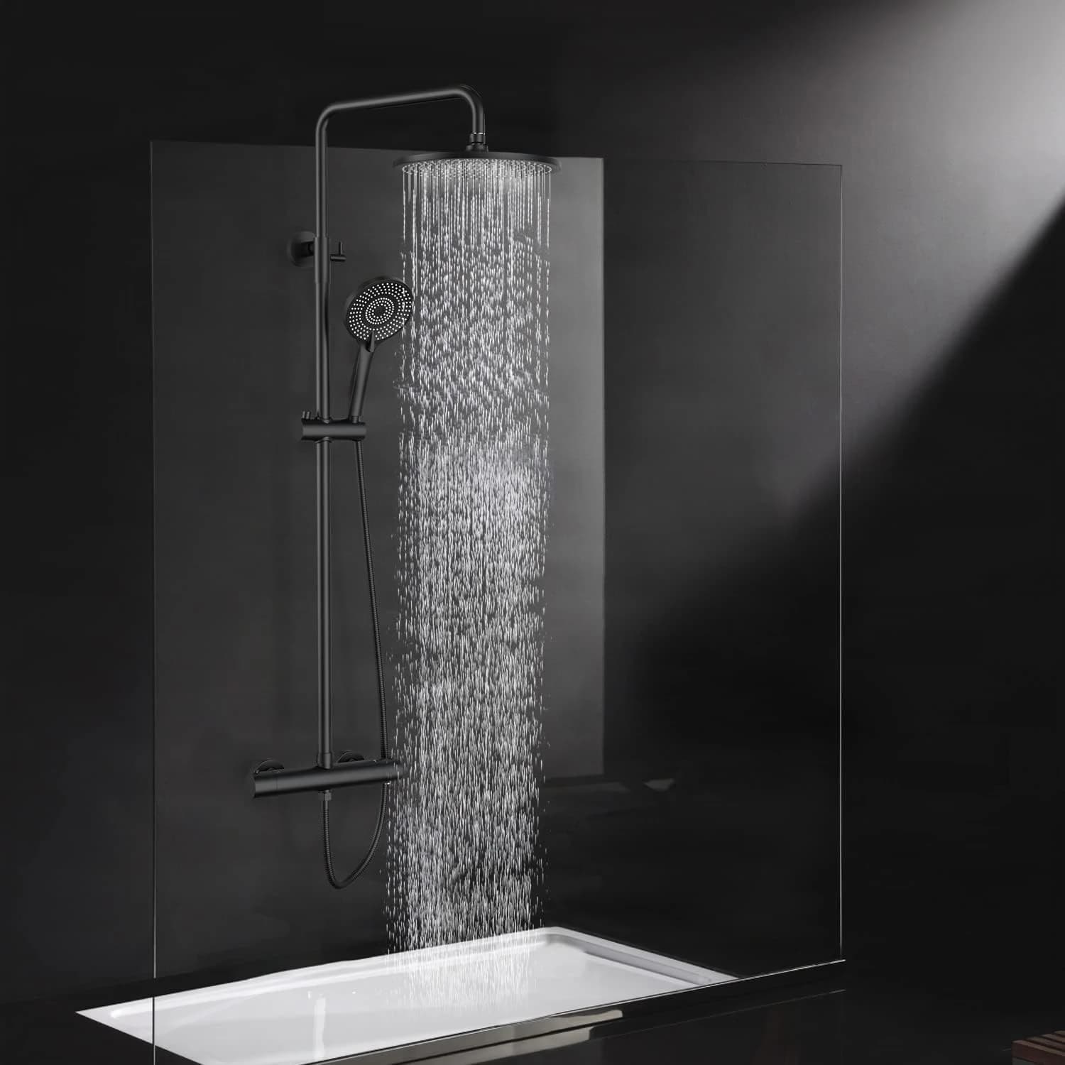 Sistema doccia ELITE EDITION BSE1603 termostatico con soffione da 25 cm e doccetta a 3 getti, in più finiture