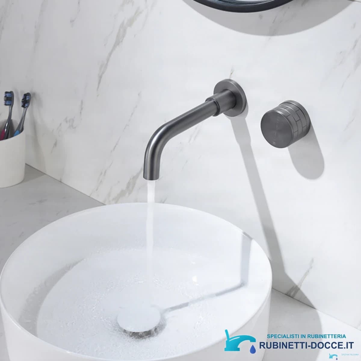 Rubinetto per lavabo a incasso ELITE EDITION BSW1447 in ottone con bocca girevole, disponibile in più finiture