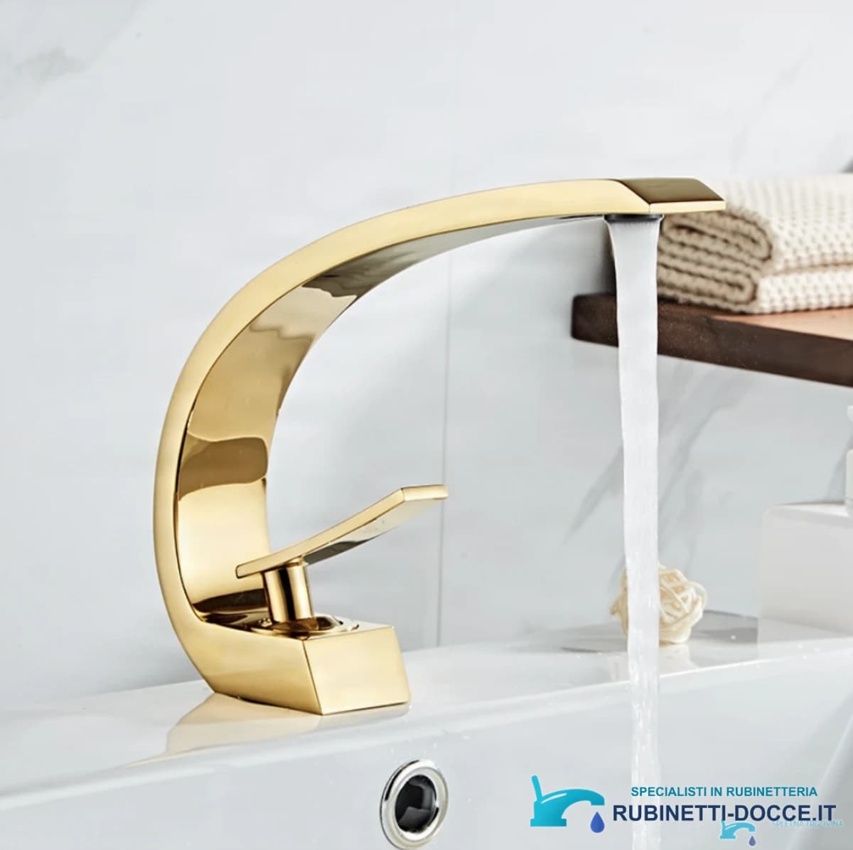 Miscelatore lavabo GB1424-zs ultramoderno in oro lucido