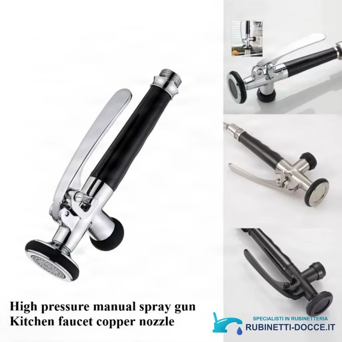 Ugello doccetta estraibile per rubinetto da cucina ELITE EDITION KFH1355 in cromo e nero