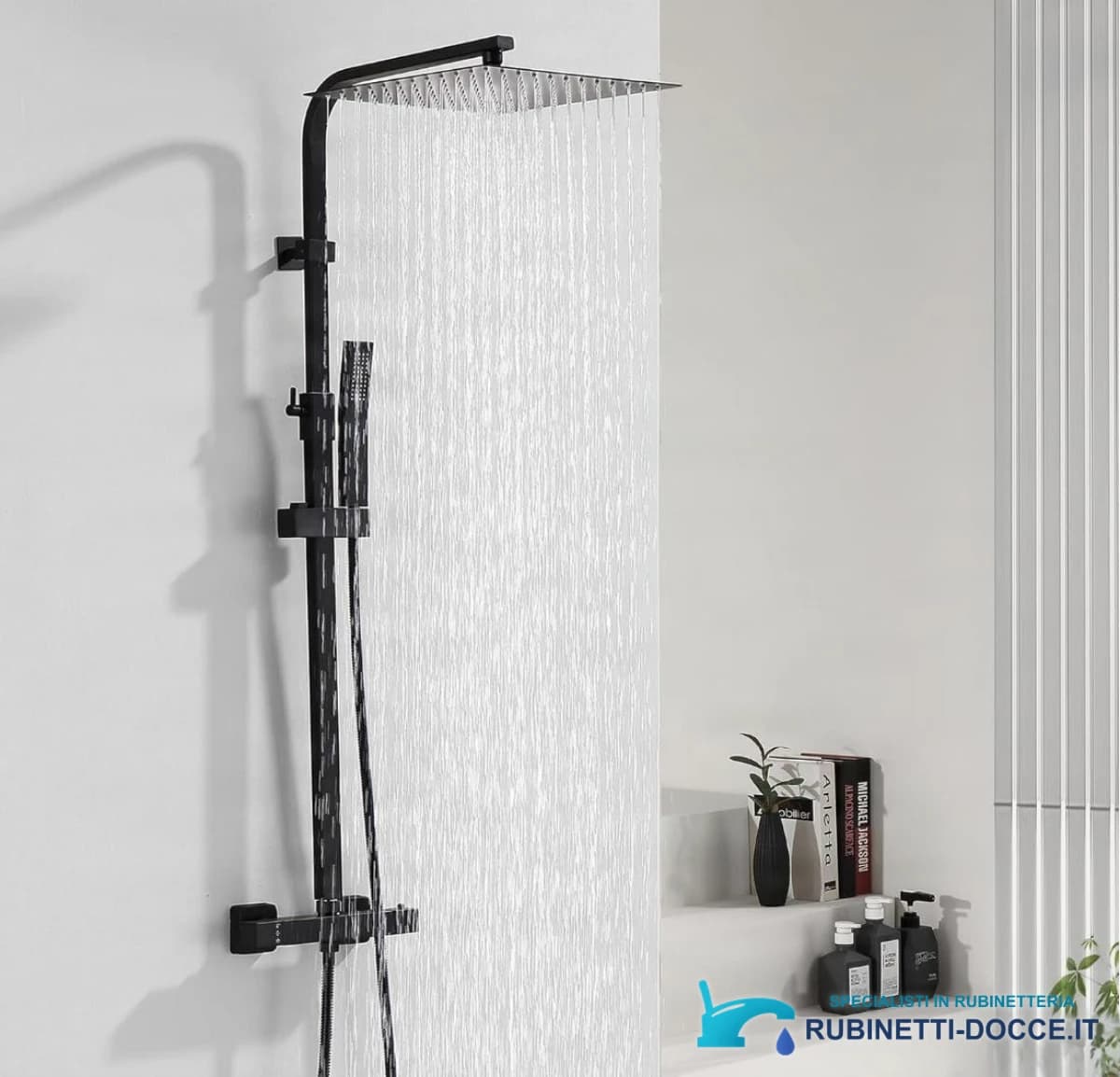 Pannello doccia termostatico EYN NT9782 esterno in ottone, nero o cromato