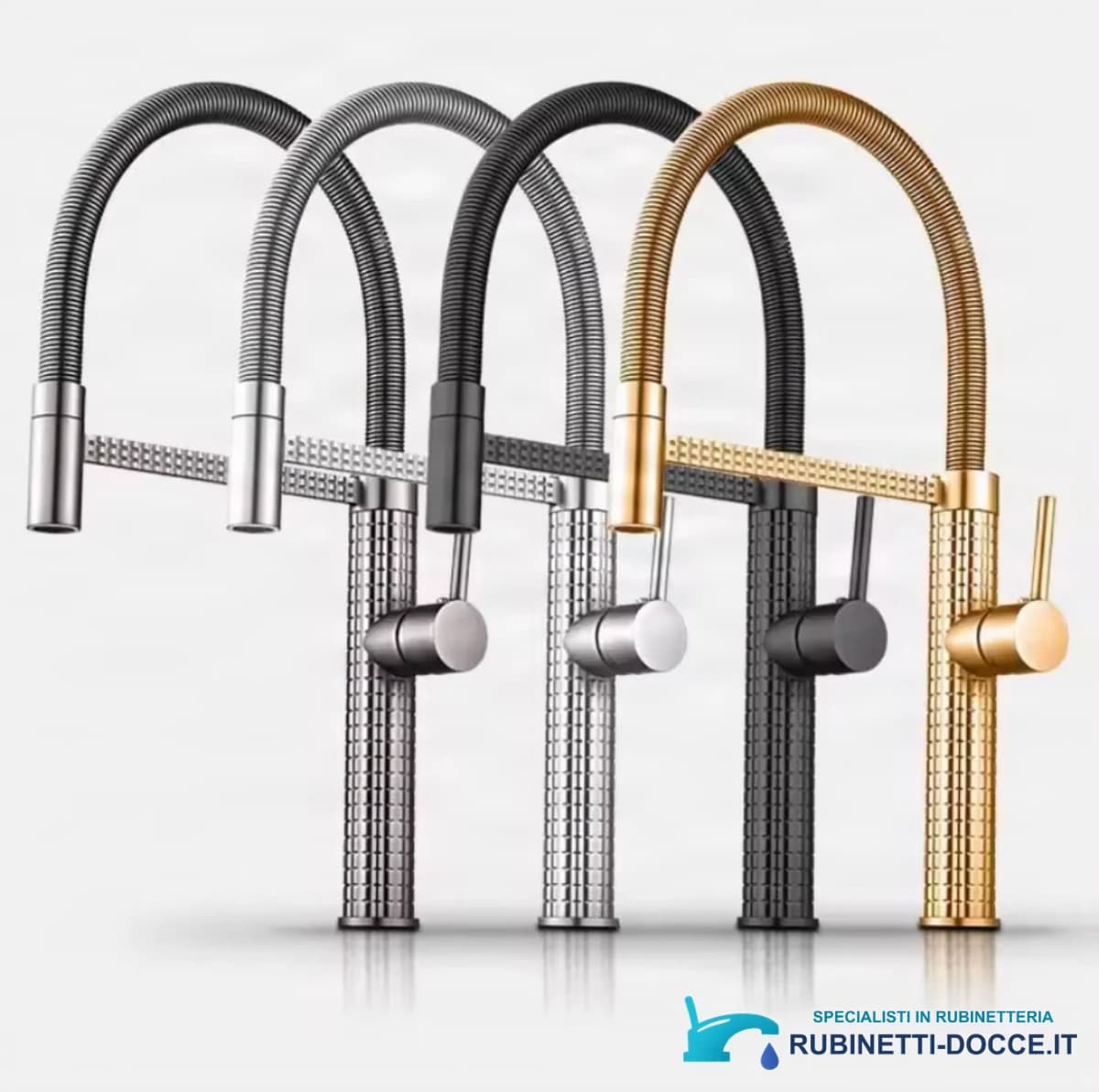 Miscelatore da cucina ELITE EDITION KS1220 con doccetta estraibile, disponibile in più finiture tra cui cromo e nero opaco