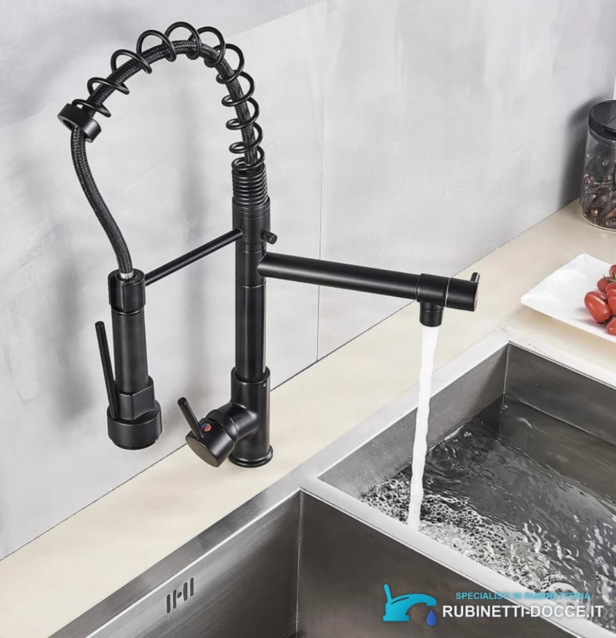 Miscelatore da cucina nero 0141b con finitura nera opaca