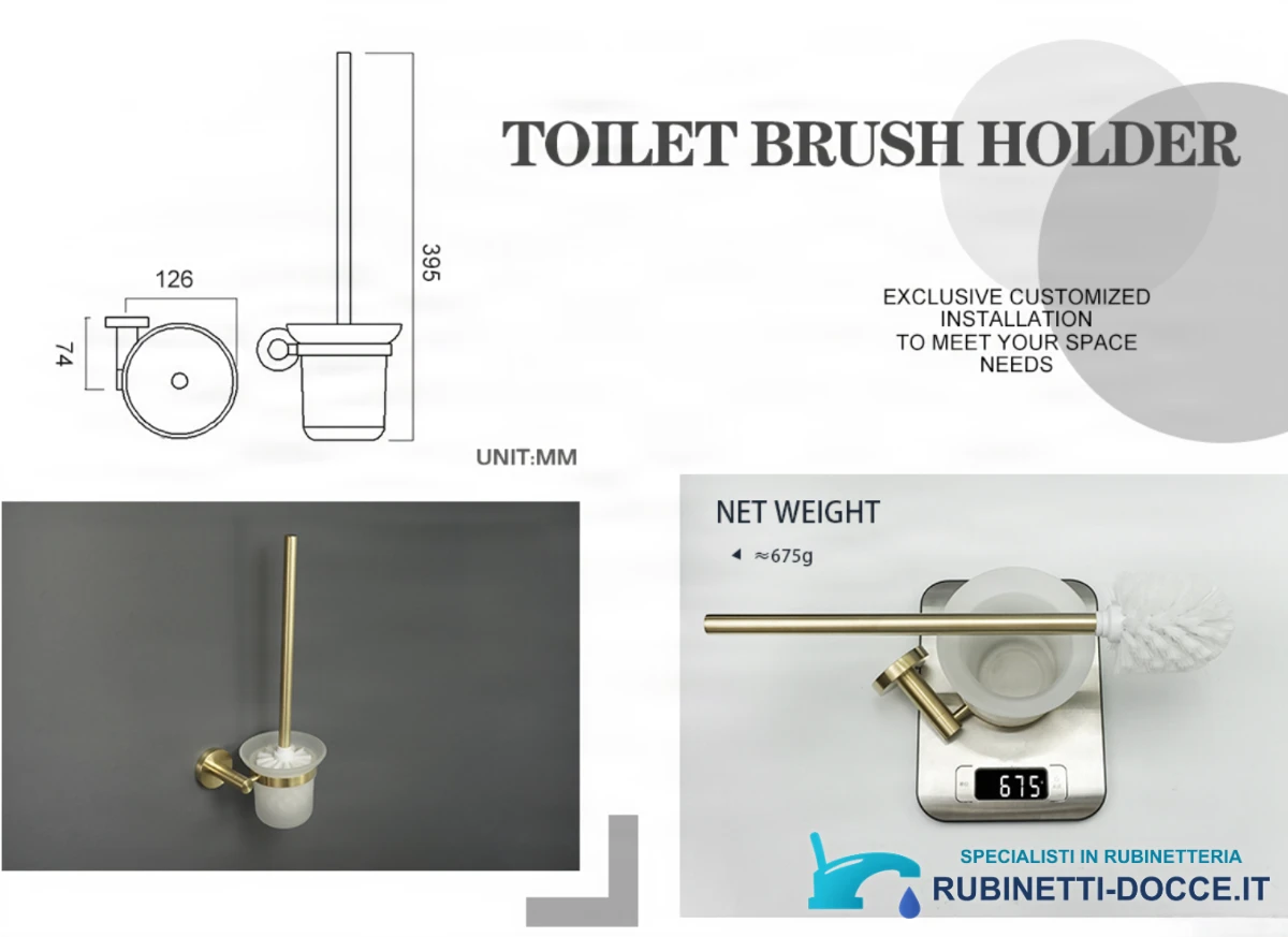 Accessorio da bagno EYN BGD1506 in oro spazzolato e più varianti cromatiche