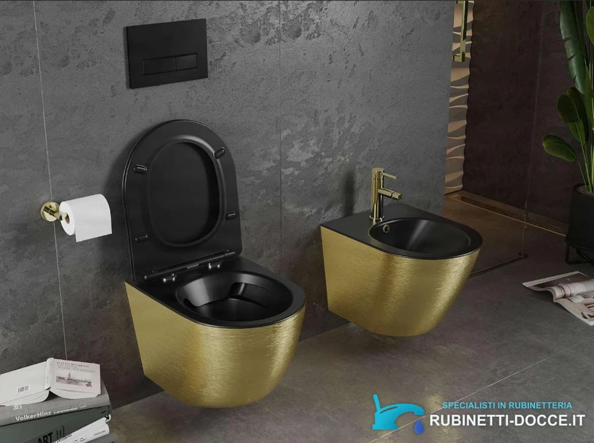 WC sospeso DELUXE TO1699 effetto oro spazzolato
