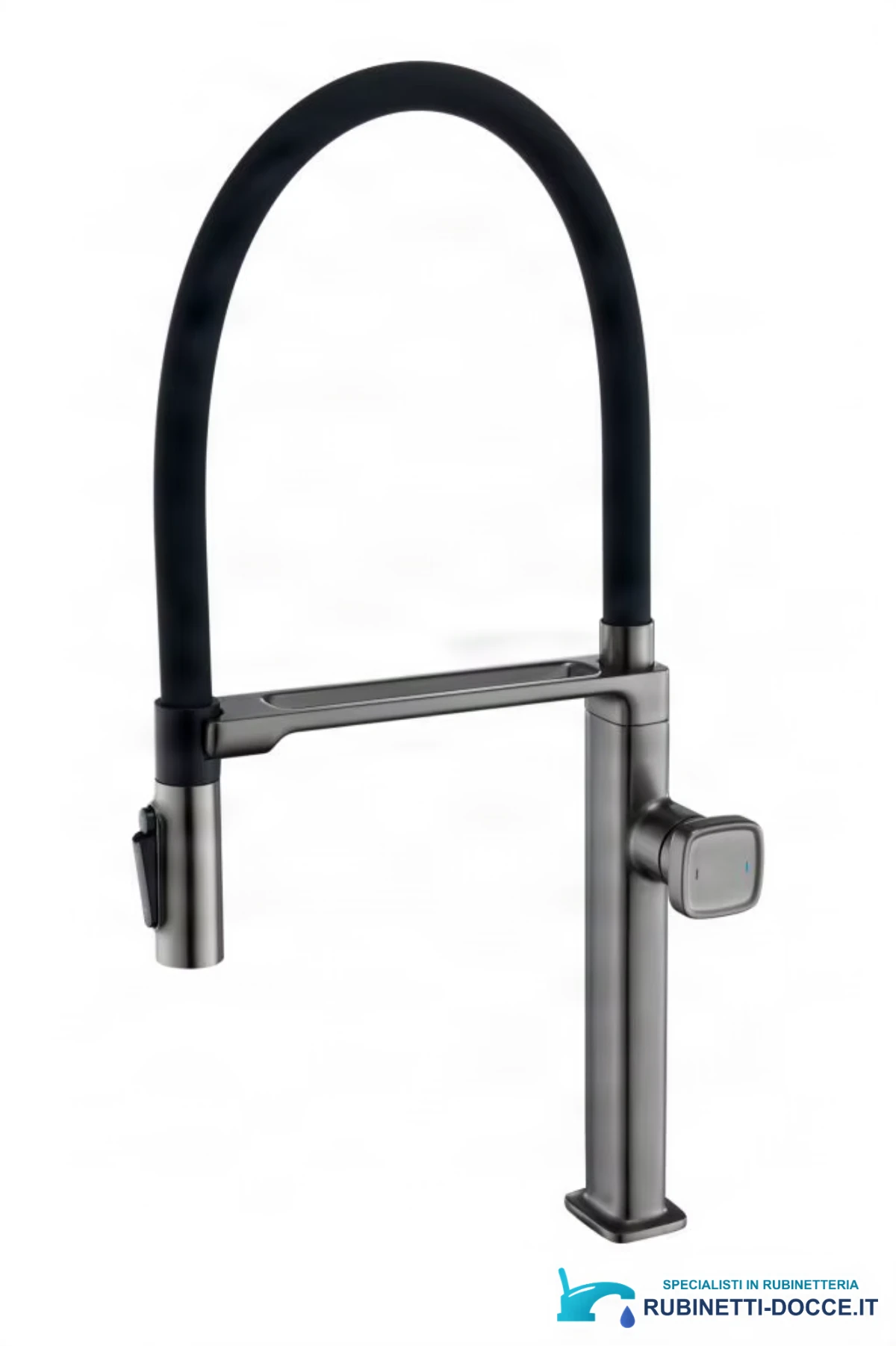 Miscelatore da cucina ELITE EDITION KF1689 3 in 1 con doccetta estraibile e bocca girevole, in più finiture tra cui grigio grafite e nero opaco