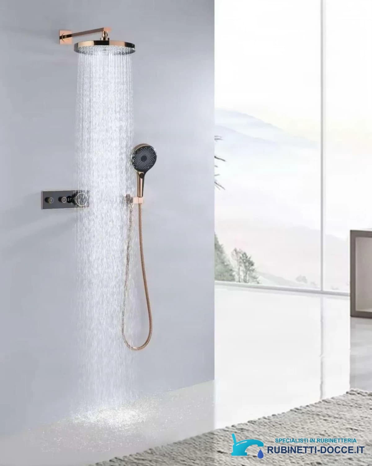 Sistema doccia termostatico a incasso ELITE EDITION BCS1603 con schermo, in più finiture tra cui nero e nero opaco