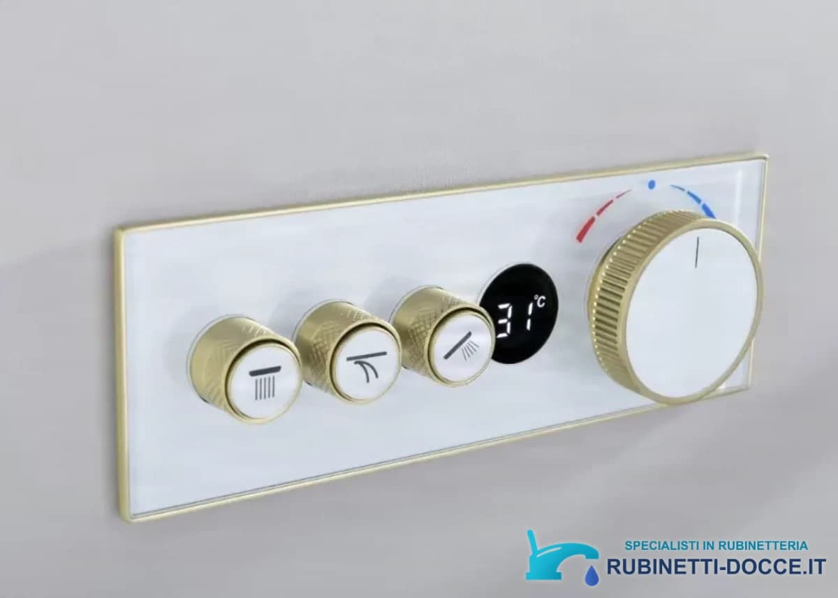 Sistema doccia termostatico a incasso ELITE EDITION BCS1603 con schermo, in più finiture tra cui nero e nero opaco