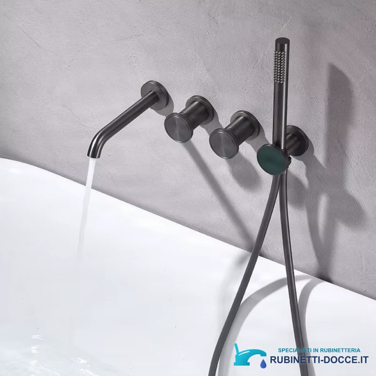Rubinetto da bagno ELITE EDITION BSC1717 a parete in rame con display LED e finiture multiple — vista 1
