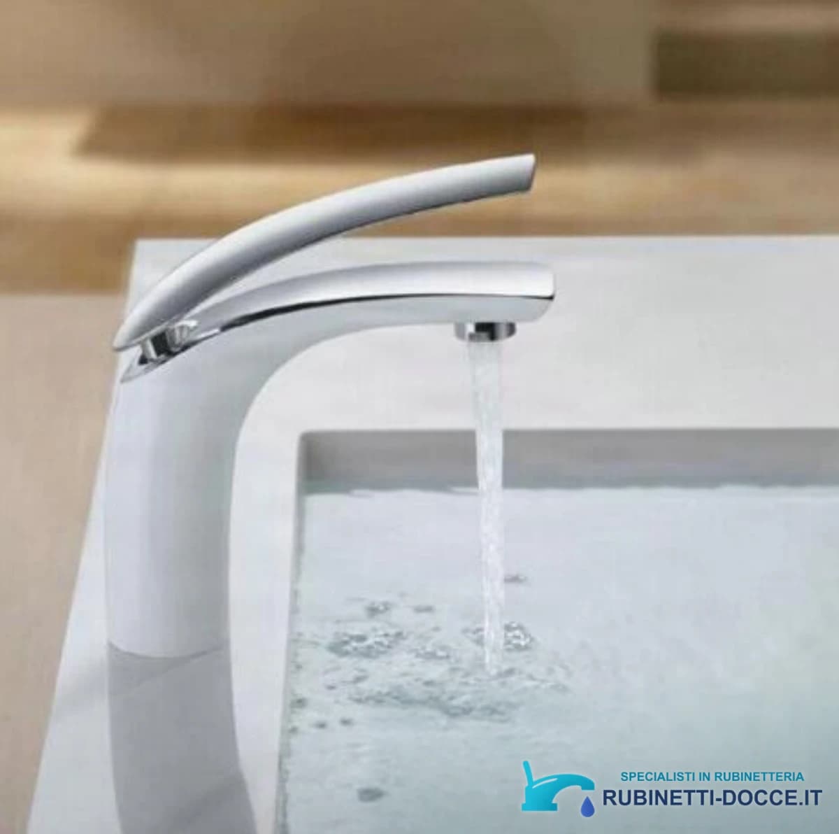 Elegante rubinetto da bagno KAB6116 in bianco opaco