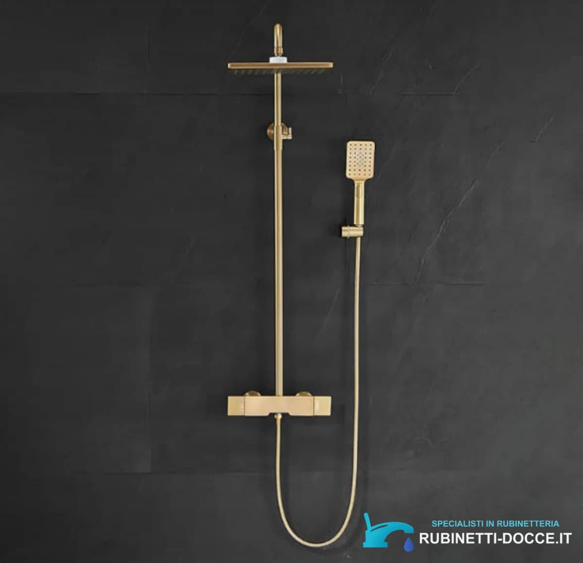 Sistema doccia esterno di lusso ELITE EDITION BSE1419 in oro spazzolato